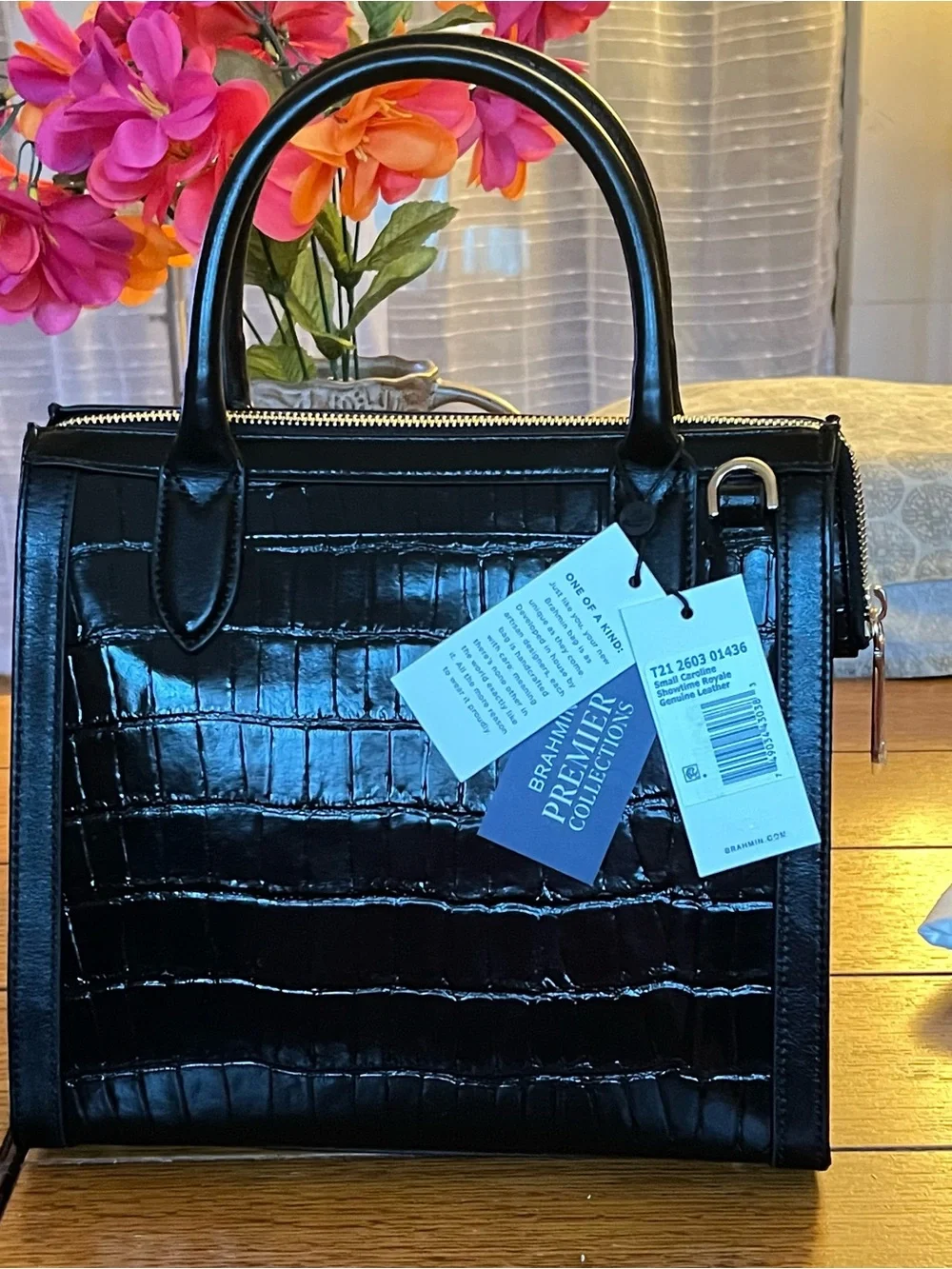 Brahmin Premier Collection Small Caroline Showtime Royale Metallic Patchwork